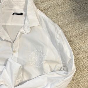 B A L M A I N  white cotton relaxed oxford shirt
